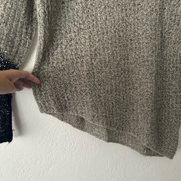 Helmut Lang Flecked Bouclé Pullover size S Black Beige Sweater Knit Asymmetrical - Picture 9 of 10